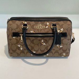 Coach Rowan Satchel in Signature Canvas With Bee Print